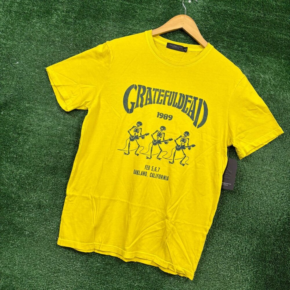 Grateful Dead 1989 Oakland California Tour yellow T-Shirt Size Medium - Picture 3 of 4